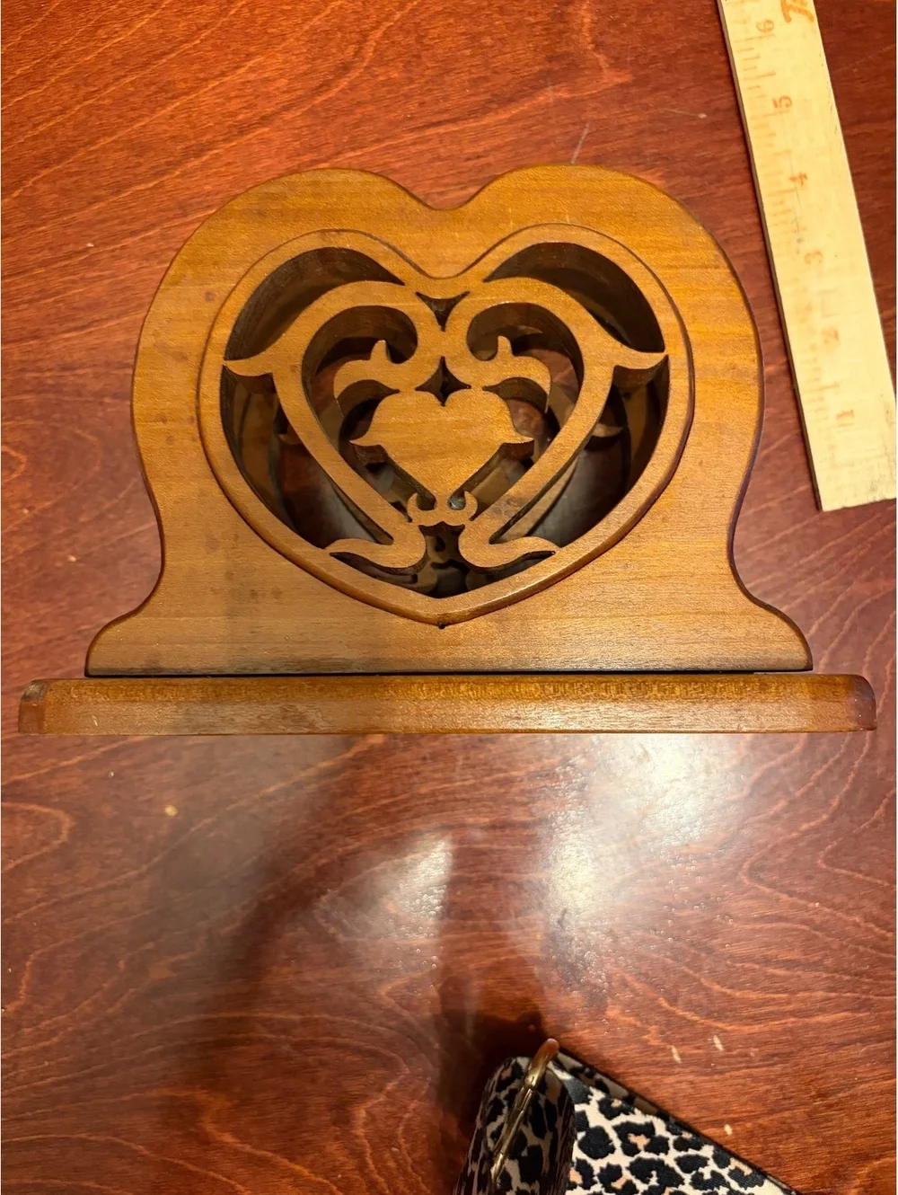 Vintage Wooden Heart Shaped Letter Napkin Holder